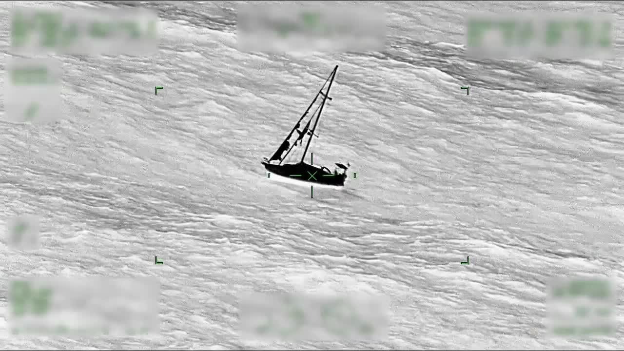 Original Coast Guard aerial footage of the February 2026 rescue east of Daytona Beach.